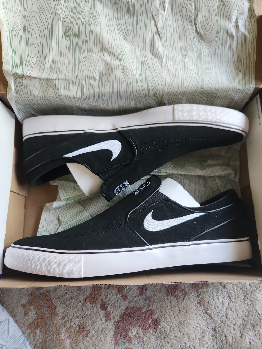 NWT Size 14 - Nike Zoom Stefan Janoski+ Slip SB Black White